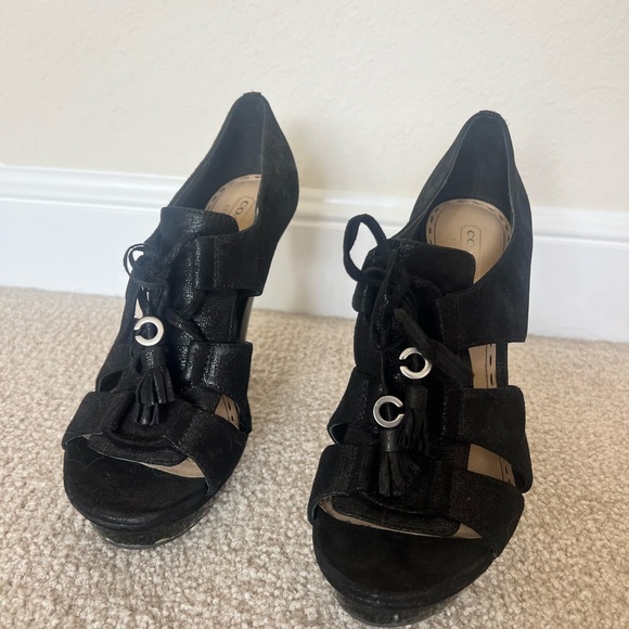 Coach Teagan Black Platform Heels - Picture 4 of 5